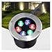 LED RGB 12V Underground Light 6W 7W 9W 12W DC 24V 220V IP68 Buried Light Outdoor floor light Inground Garden Yard Landscape Lamp(Green,1W 85-265V)