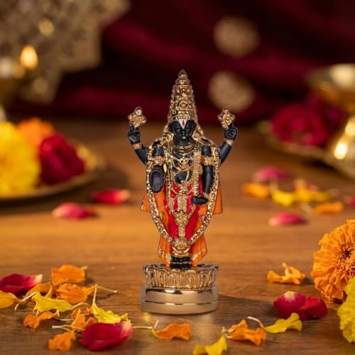 Image of Gold Plated Premium Balaji Statue for Car Dashboard, Gifting, Pooja Room Decor & Home Decoration (4.5 Inches) - Multicolor