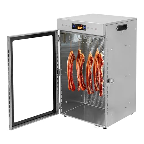 Stainless Steel Biltong Drying Box Food Dehydrator and Drying Cabinet, 800W 110V Large Food Dehydrator with 12 Hanging Hooks, LED Smart Control for Drying Biltong, Meat, Vegetable & Fruit