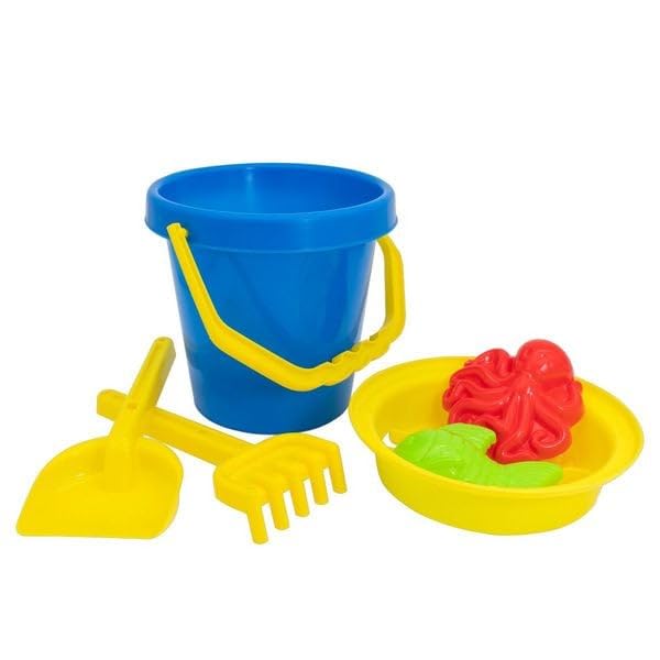 Idena 40239 - Set de Jouets de Sable 7 pièces avec Seau, arrosoir