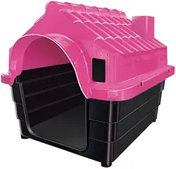 Casa de Cachorro grande e médio com proteção UV((N°4) 60X48X48,ROSA)