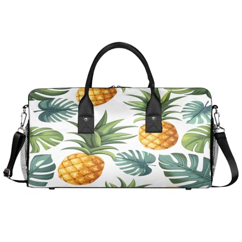 Pineapple Tropical Fruit Travel Duffle Bag for Women Men Foldable Waterproof Weekender Bag Carry on Tote for Overnight Sports Gym Summer Pineapple