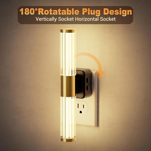 Image of JandCase Night Light, Night Lights Plug into Wall, Color Changing Nightlight RGB with Dusk to Dawn Sensor, Vanity Light Bar for Hallway, Bathroom, Rooms