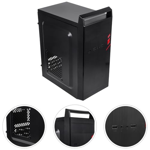 Case SHERCHPRY Mini para escritorio, chasis de metal compacto para PC, color negro, compatible con placas ATX y Mini miniatura 7
