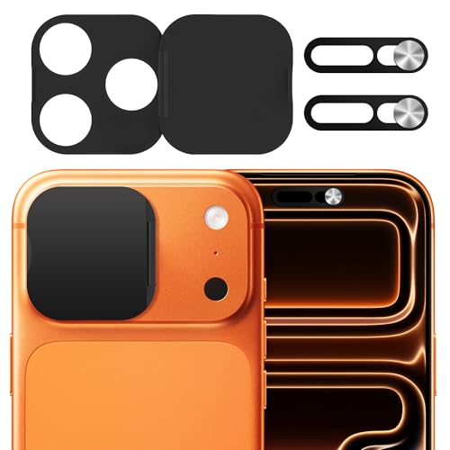 AIDOWU 3 Pack Privacy Cover Compatible for iPhone 17 Pro/iPhone 17 Pro Max with 2 Front Camera Privacy Cover Anti-Spy Camera Cover Easy-Adhesive Design Safeguard on iPhone 17 Pro/17 Pro Max. Black