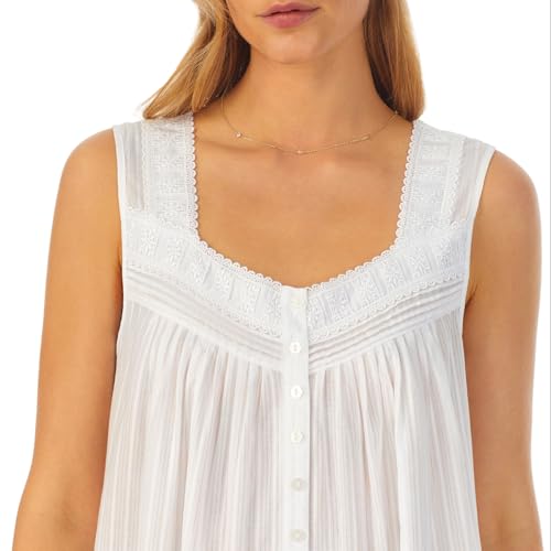 Eileen West Sleepwear & Loungewear for Women - Dobby Stripe Collection - 100% Cotton Lightweight Breathable Long Nightgown2