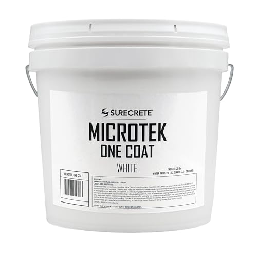 Surecrete MicroTek One Coat | White | 20 lb Pail | Microcement Overlay for Interior & Exterior Walls Bathrooms Fireplace Surrounds & Floors | Use with Pigment Packs for Custom Colors