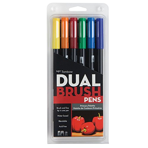 Image of Tombow Dual Brush Pen Art Marker Set: Set Includes 1 of Each Marker Set Primary, Greyscale and Portrait