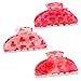 AMCAMI 3PCS Valentine's Day Hair Claw Clips for Women,Pink Heart Acrylic Hairclip,Non-Slip Hair Accessories for Women Valentine's Day Daily Styling & Gifts