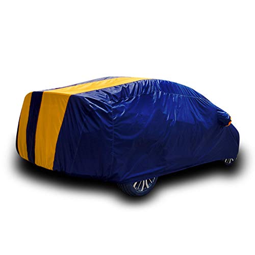 Image of Waterproof Car Cover with Ultra Surface Body Protection (Yellow Stripes) (Maruti Suzuki WagonR Stingray)