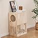 Tangkula 2-Tier Luxury Wood Cat House, Wooden Kitten Cage Condo with 2 Washable Plush Cushions, 2 Access Holes, Indoor Pet Playpen Cat Catio End Side Table Nightstand, Ventilated Cat Bed Furniture