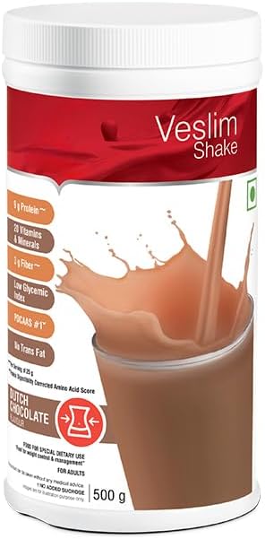 Slimming Shake Mix 500g | Meal Replacement Protein Drink for Weight Management | High Fiber, Low Fat Nutrition Shake | Suitable for Men & Women (Veslim chocolate)