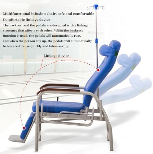 Phlebotomy Chair - Medical Infusion Chair with Armrests, Steel Frame, Soft Padded Seat - Blood Draw & Waiting Room Reception Chair for Clinics and Research Labs