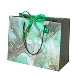 Paquete de 20 bolsas con patrón mármol corbata, tienda ropa y papel for cosméticos, bolsa asa for embalaje al por menor, compras(Groen,L)