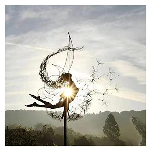 Xxdong Lxrzls Garden Miniature Sculpture Dancing Fairy Statue Mythical Steel Wires Fairy Garden Dandelion Figurine Fairies Pixies Yard Decor (Color : D) #TOP6