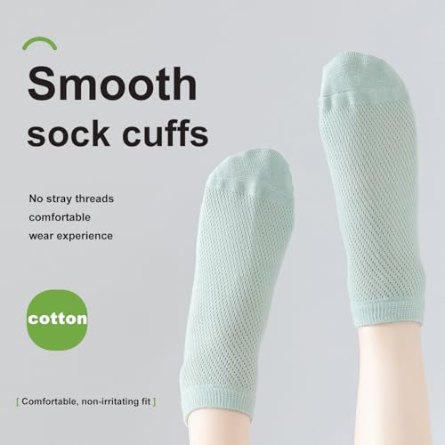 جوارب شبكية قطنية قابلة للتنفس من infino® للنساء - 10 أزواج، خفيفة ومريحة لفصلي الربيع والصيف، أسود