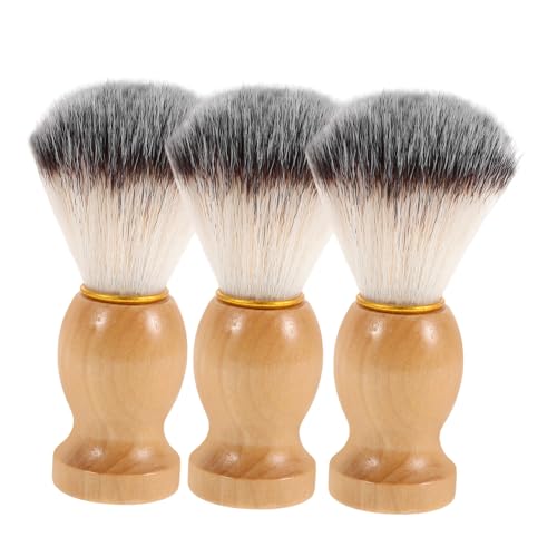 FRCOLOR 3pcs Shaving Brush Soft Bristles Convenient Shaving Accessory Barber Brush Shaving Accessories Male Shaving Brush Mustache Shaving Brush
