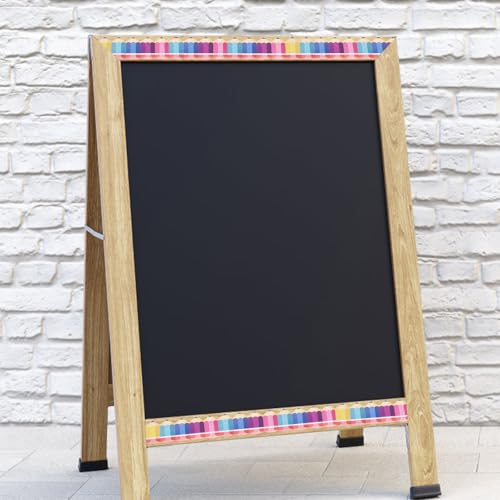 Tablón de anuncios portátil decorado con ribete de papel de lápices 6