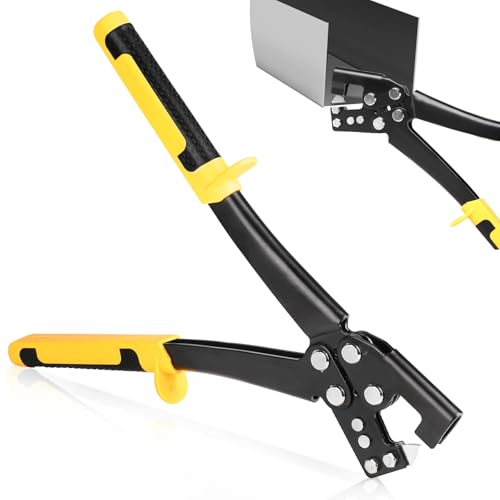 DBREAKS Trockenbau Zange für Ständerwerk Crimpzange für Stahlbolzen 0 5-0 8 mm Leichte Stahlkiel Profil Verbundzange mit Anti-Rutsch-Griff Stahlbolzen-Crimper Profilverbundzange Trockenbauzange