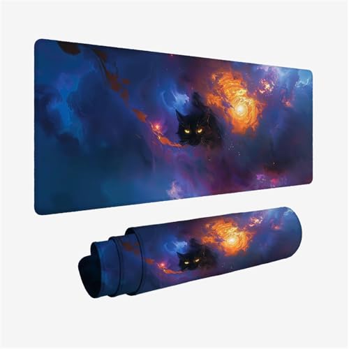 Abstrakcyjna podkładka pod mysz XXL 1500 x 800, podkładka pod mysz do kota wodoodporna podkładka pod mysz na biurko, mysz z antypoślizgową podstawą, pod ręką szyte krawędzie, akcesoria do gier