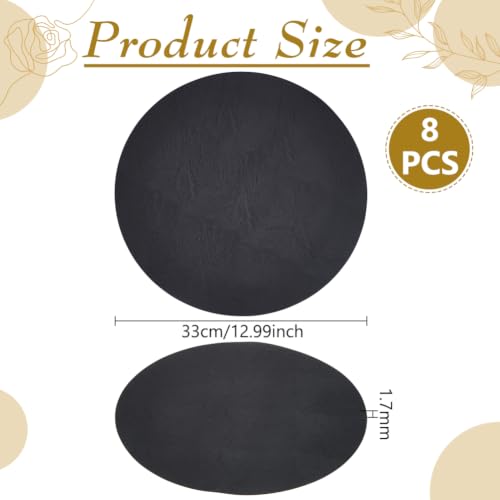 Set de table en cuir synthétique double face noir chic - 6