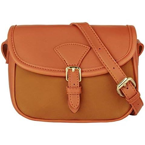 CRAZYCHIC - Women's Small Crossbody Bag - Shoulder Bag Faux Suede Leather - Mini Messenger City Bags - Vintage Saddle Bag - Ladies Girls Evening Handbag - Camel Brown Cover