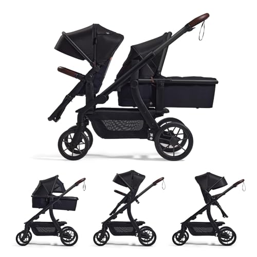 Momcozy ChangeGo - Cochecito 3 en 1 para bebé y niño pequeño, con ruedas grandes y dos direcciones de marcha, UPF50+ toldo para el sol, cesta de la compra de 9 kg