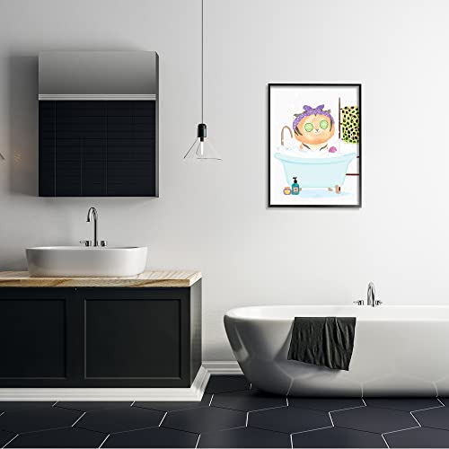 Image of 'Children's Tiger Bubble Bath Cute Safari'| Framed Giclee Art | Stupell Industries | Black, 24 x 30 Inches, Easy to Hang and Sturdy, Made in USA, by Erica Billups