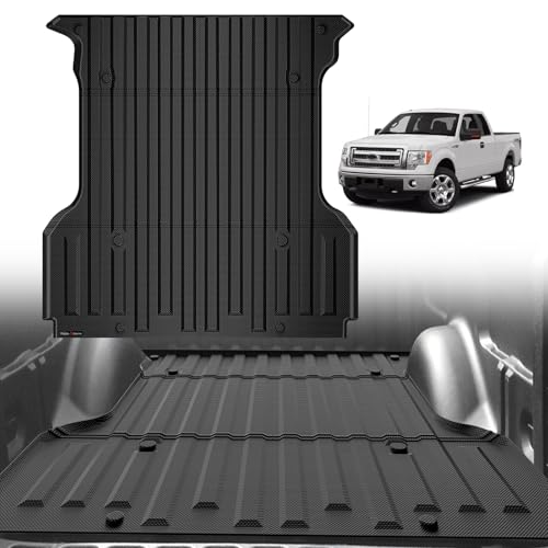 Image of TripleAliners Truck Mat Compatible with 2004-2014 Ford F150 Accessories 5.5FT Accessories, Truck Bed Mat Heavy Duty Custom Fit All Weather Protection TPE Pickup Liner