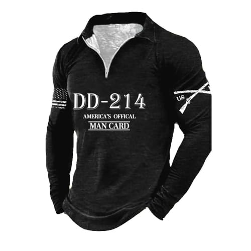 DD 214 America's Official Sweatshirt Men Card Printed Casual Sweatshirt Mens Patriotic Tee DD 214 Shirt Long Sleeves