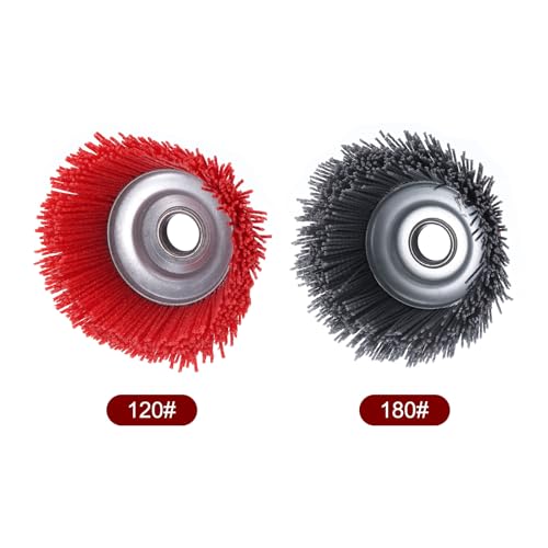 Image of HARFINGTON 2pcs 4 inch Nylon Filament Wire Wheel Cup Brush for Angel Grinders with 5 /8 inch Round Metal Hole, Abrasive Wire Brushes Set for Rust /Corrosion /Paint Removal and Scrub Surfaces