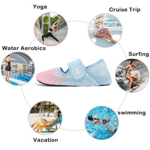 Image of Water Shoes for Women Men Barefoot Beach Swim Aqua Socks Summer Wide Slides Sandals Quick Dry Pool River Sea Sock Shoes