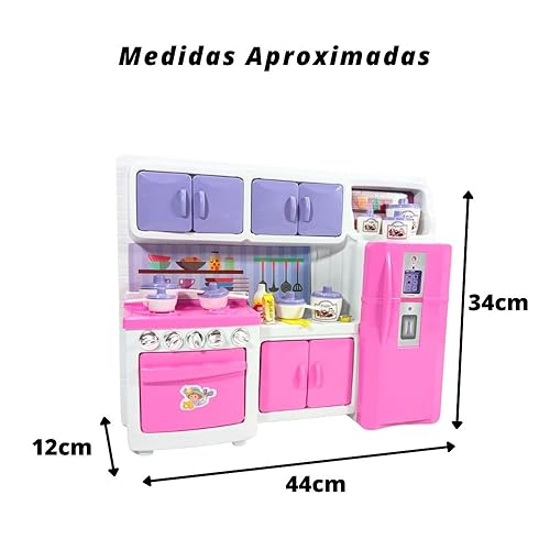 MINI COZINHA INFANTIL COMPLETA CRISTAL COM ACESSORIOS DIVERTIDOS