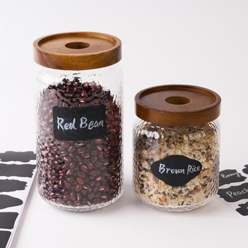 Homrelaxy-360-Pcs-Chalkboard-Labels-Stickers-for-Glass-Jars-21x-14-Black-Chalk-Labels-with-2-White-Erasable-Markers-12-Assorted-Shapes-For-Mason-Jars-Food-Containers-and-Pantry-Storage