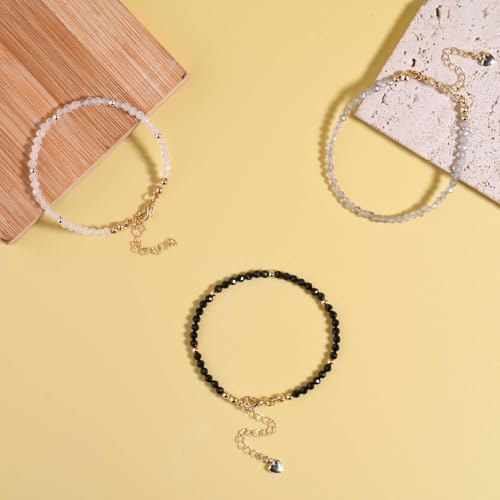 Gracayfr Black Obsidian Bracelet For Women Dainty Natural Stone Healing Crystal Protection Beaded Classic Bracelet Grounding Clarity Balance Energy Bracelet Jewelry Gift Black — view 3