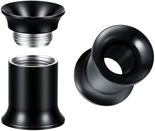 Black Gauges For Ears Surigcal Stainless Steel Ear Tunnels - 2g Internally Threaded Tunnels For Ears - 6mm Ear Gauges For Men Women - Double Flare Internal Thread Screw-Fit Gauge Flesh Tunnel 6mm