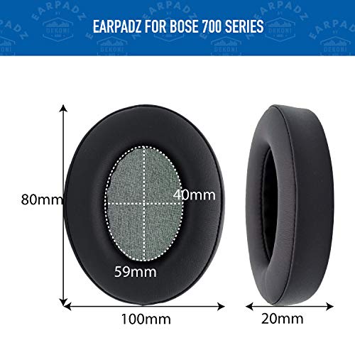 Earpadz Replacement For Bose 700 Active Noise Canceling Headphones Ear Pads, Protein Leather Headphone Cushions (Midnight, Black, 1 Pair) #TOP5
