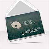 Trauerkarte Beileid mit Umschlag – Beileidskarte Kondolenzkarte – Hochwertige Klappkarte für persönliche Anteilnahme Motiv schöner Text