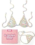 BISKVIT Candy Bikini Bra and G String Set for Women, 2 Piece Set Edible Underwear. Favorite Bachelorette Gift for Bride, Bridal Shower Gag Gifts, Playful Outfit for Anniversaries and Valentine's Day