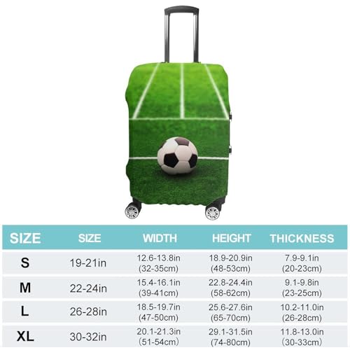 Grass Field Soccer Playground Luggage Cover, Washable Elastic Suitcase Cover Protector Fit 18-32 Inch Luggage2