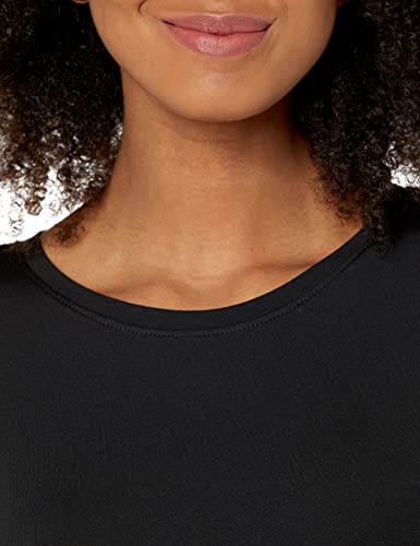 Amazon Essentials Damen Active Quick Dry Tech Stretch Kurzarm-T-Shirt mit Rundhalsausschnitt (in Übergröße erhältlich), 2er-Pack, Schwarz, XL