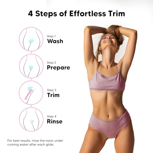 Image of LetsShave Evior Bikini Line Trimming Razor for Women, Pack of 3 | Skin-Safe Blades | Sensitive Area Trimmer | Reusable, Irritation Free & Precise Hair Trimming for Bikini Area