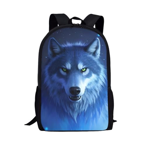 Wolf School Backpack For Girls Boys Kids,Lightweight Elementary Student Bookbag Perfect for Back to School