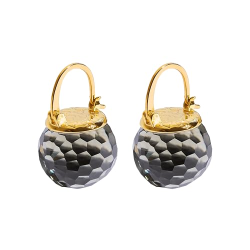 Image of Crystal Earrings for Women, Sparkly Austrian Crystal Disco Ball Earrings, 18K Gold Plated Post Drop Earrings with Colorful Spheres, Hypoallergenic & Lightweight, Ideal Gift for Her