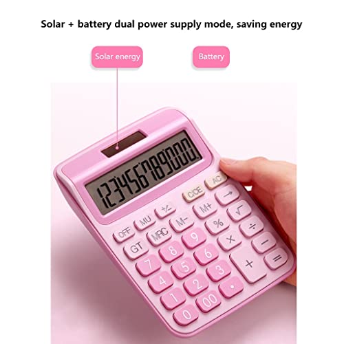 Calculadora de doble potencia solar y 12 dígitos con teclado de botón grande 5