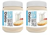 Diablo No Added Sugar White Chocolate Spread – Sweetened with Maltitol – Low Sugar Chocolate Spread for Toast, Waffles, Breakfast, Baking, Healthy Snacking - 350g 2 Pack