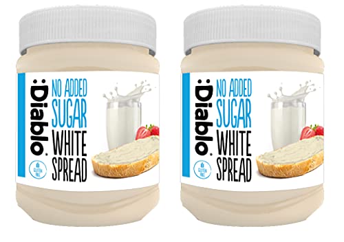 Diablo White Choco Spread | No Added Sugar, Gluten Free | Sweetened with Maltitol | 350g Pack Of 2