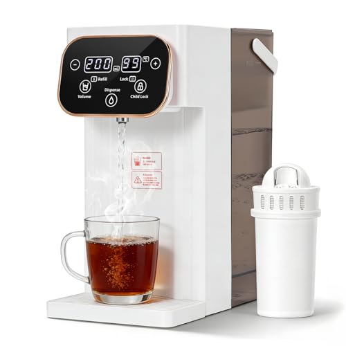 3L Instant Hot Water Dispenser, Filtered Water Machine with 12 Customisable Temperature Settings, 2200W Quick Boil, Electric Dispenser with LED Touch Display & Cleaning Function