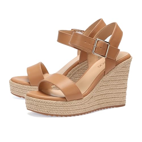 Image of VICKI.VICKI Women's Platform Sandals Wedge Ankle Strap Open Toe Sandals