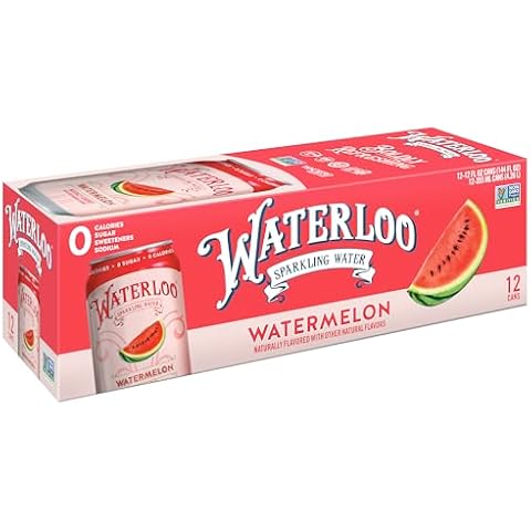 Waterloo Sparkling Water, Watermelon Naturally Flavored, Pack of 12 Cover